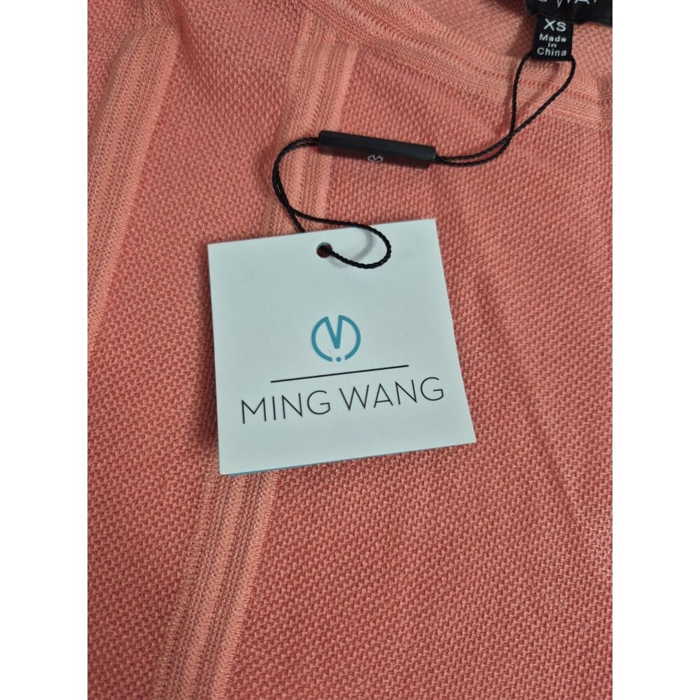 Ming Wang Women's Size XS Dolman Sleeve Knit Tunic Orange Burst Tonal Stripes 63 - Picture 10 of 11